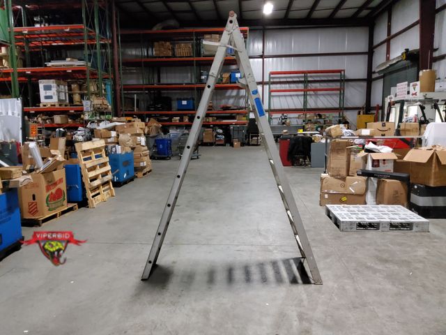 Lot 7-134563 - Vintage! Sears Aluminum Extension/Folding Ladder. 14ft Extension Ladder and 8ft Folding Ladder.