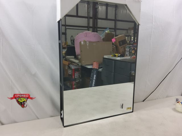 Lot 7-132484 - 20" X 30" Storage wall mirror. Shelves behind mirror.