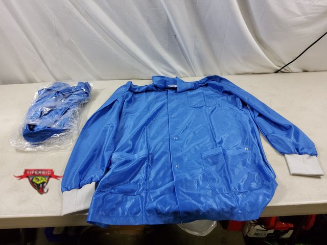 Lot 7-132496 - Retail value $59 each! New! (2) Worklon 3474 Lab Jackets with snaps. Work-Stat ESD-Safe Unisex, Cuff...