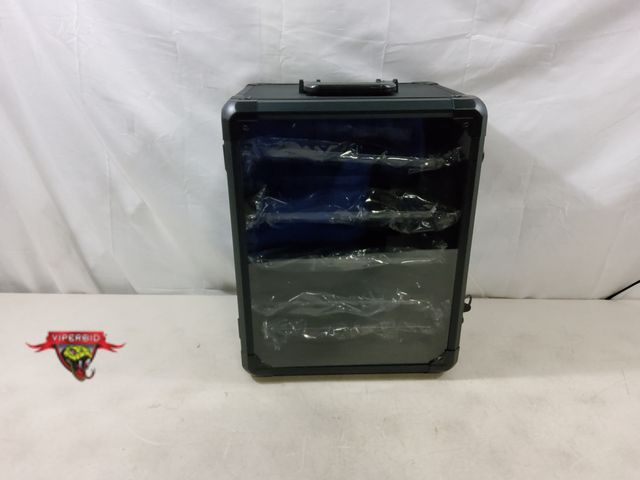 Lot 7-131266 - 5 Shelf Hard Sided Case with Latches and Carrying Handle. (13.75"W x 9.25"D x 17.5"T)
