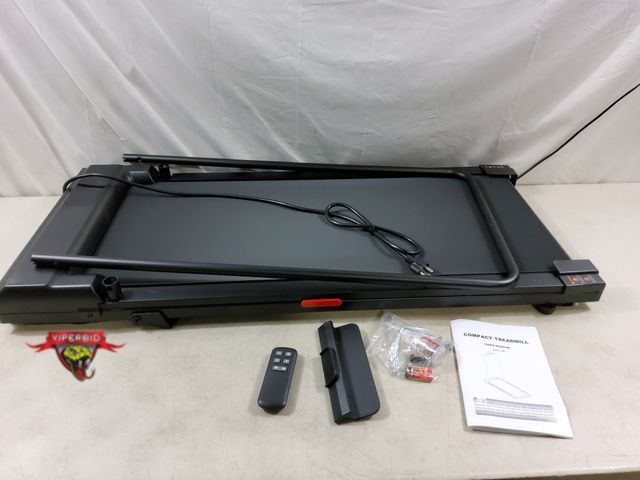 Lot 7-133369 - Compact treadmill with handle and remote. Model T300 Pro max. Tested to power on - belt moves.