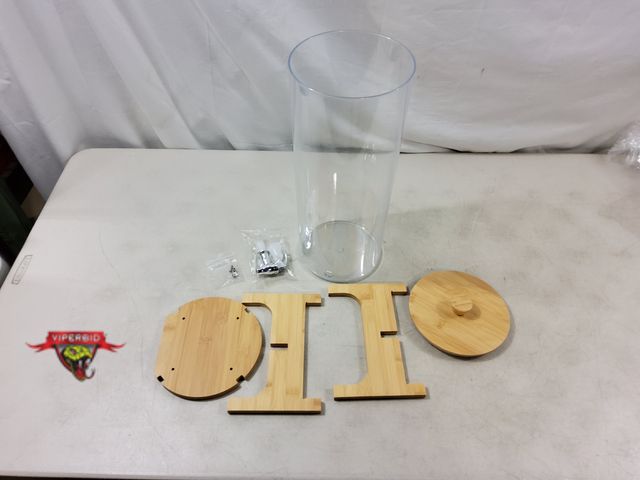 Lot 7-131020 - Plastic with Bamboo Stand Drink Dispenser (Aprx. 2.75 Gallons)
