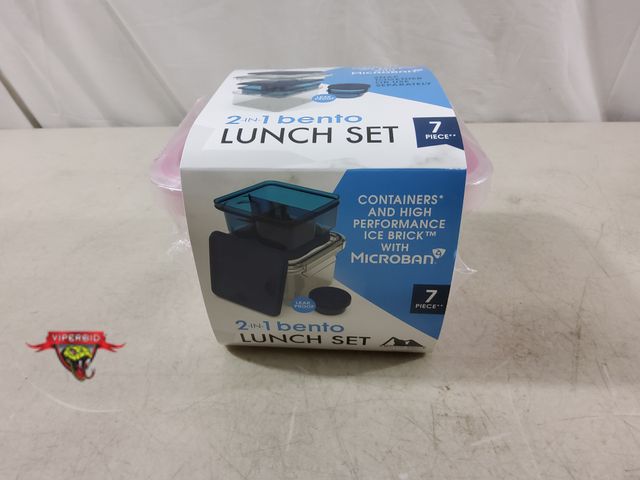 Lot 7-133593 - New! 7-Piece Set - Arctic Zone 2-in-1 Bento lunch set.