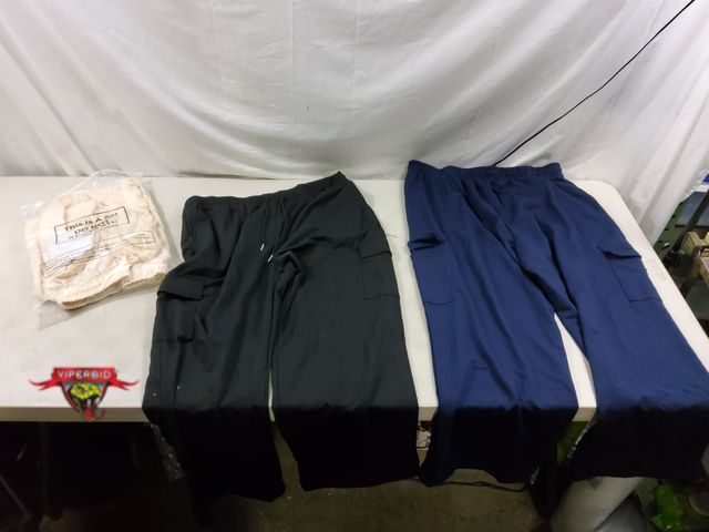 Lot 7-130544 - 3-Pack Neer Women's drawstring casual, wide leg pants. SIze: XXL. 75% Polyester, 25% Cotton.