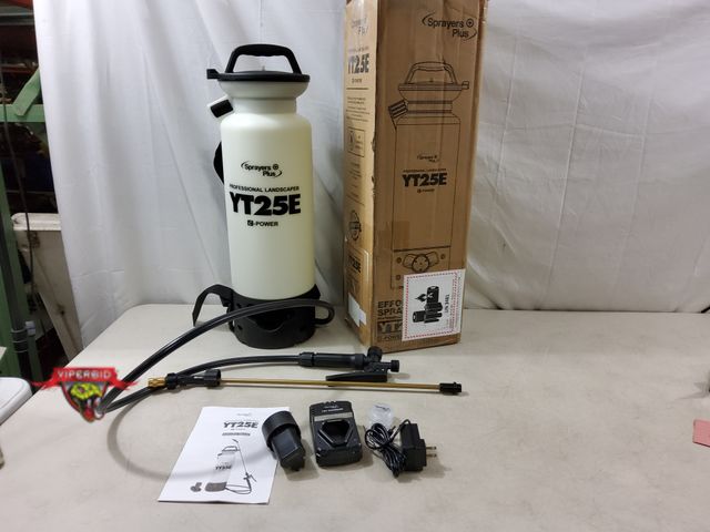 Lot 7-133027 - Retail value $113! Sprayers Plus YT25E Battery Powered Sprayer 2 Gallon, Rechargeable with 12V Lithi...