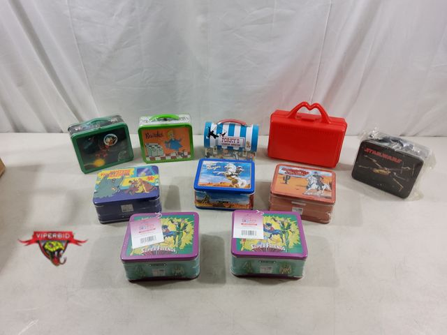 Lot 7-123546 - All but 1 are Hallmark and new.  Lot of miscellaneous mini lunch boxes.