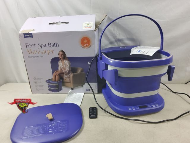 Lot 7-132578 - Puboo foot spa bath massager. Tested to power on - massagers work.
