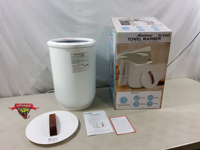 Lot 7-130726 - Flyhit towel warmer. Model TW-ST1912. Can accomodate  up to (2) 40" X 70" Towels. Tested to warm.