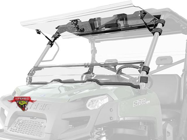 Lot 7-131390 - Retail value $431! SuperATV Scratch Resistant Flip Windshield Compatible With Polaris Ranger Models....