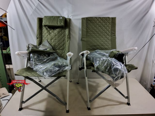 Lot 7-133282 - (2) Aruru Outdoor folding camping recliner chairs.