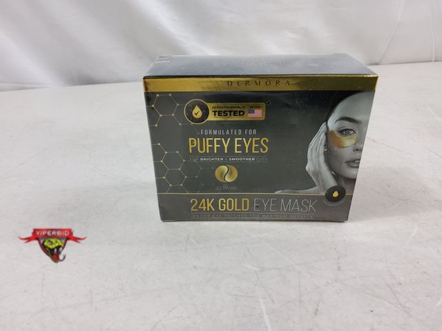 Lot 7-131577 - New! Box of 20 Pairs Dermora 24K Gold eye mask under eye patches