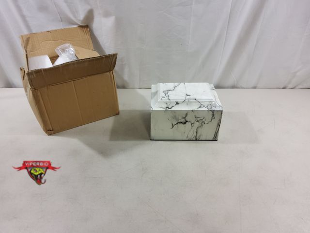 Lot 7-123457 - New! Ziorman White Classic Cultured Marble Cremation Urn. Made of quality crushed stone, resin, and ...