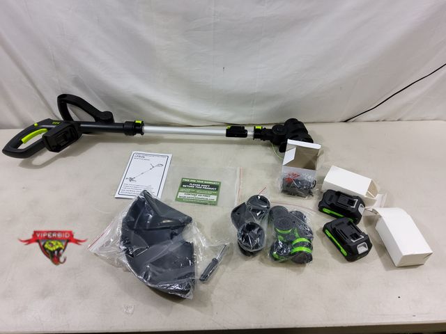 Lot 7-130106 - Lpsuk 20V cordless string trimmer with 2 batteries, charger and spools of string. Powers on - string...