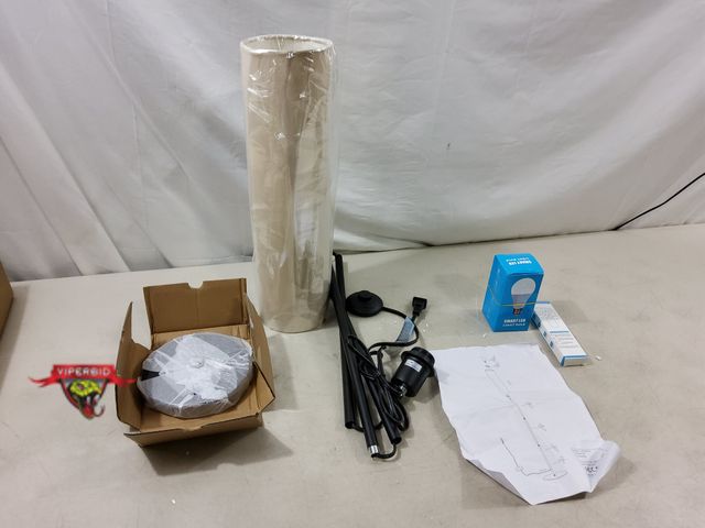 Lot 7-131145 - 59" Floor Lamp with Fabric Shade, Remote and Smart LED Bulb.