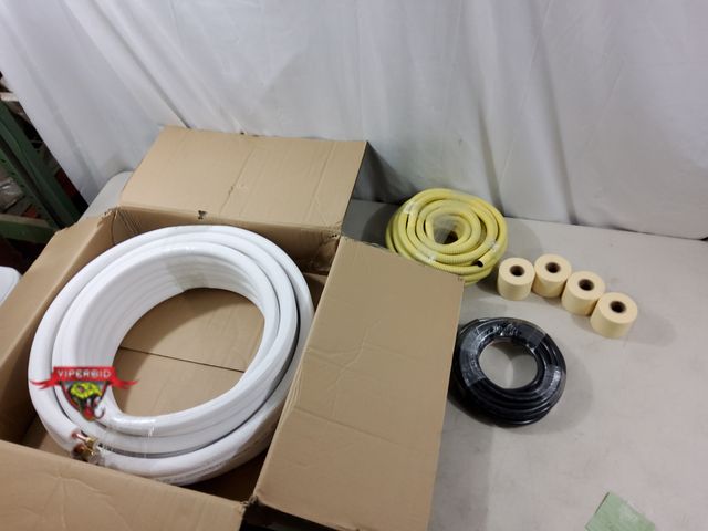 Lot 7-134836 - Mini Split AC Line Set. Includes Insullated Copper Lines, Drain Hose and Power Cord.