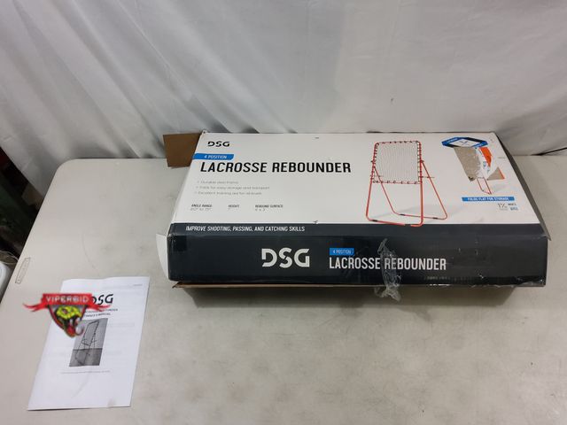 Lot 7-131511 - DSG 4 position lacrosse rebounder. 7 ft. Missing hardware (see pic).