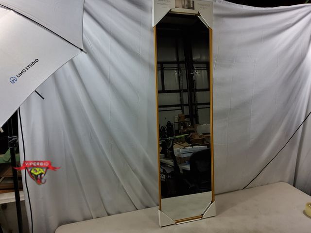 Lot 7-133298 - Over the door mirror. Brass finish. 15" X 51-1/4".
