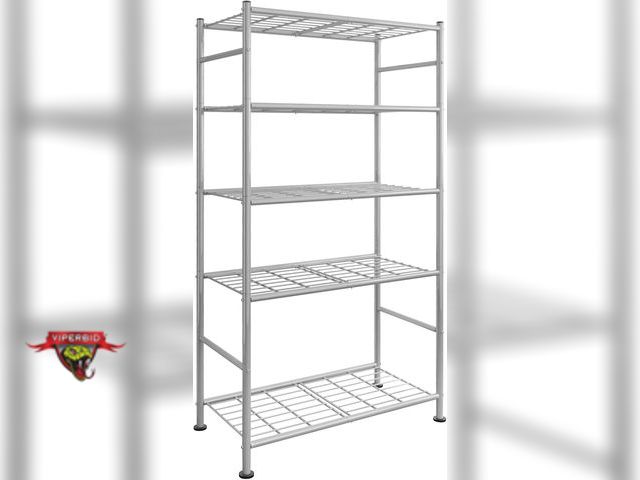 Lot 7-130174 - Sakugi 5-Tier wire shelving unit. 33"W×12.6"D×72"H.