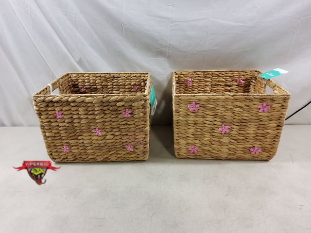 Lot 7-132716 - (2) Pillowfort woven basket. 14"L X 12"W x 10"H.