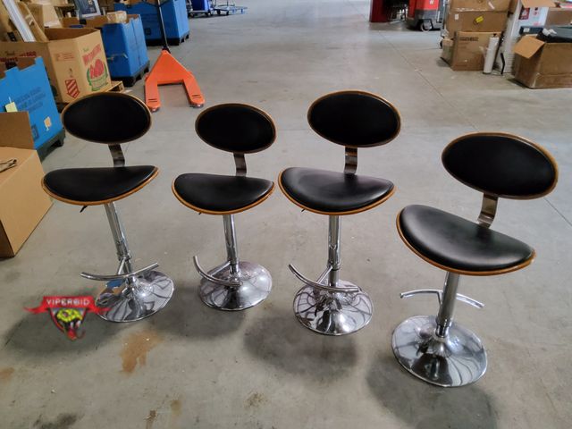 Lot 7-134595 - Used. (4) Adjustable height, swivel bar stools.