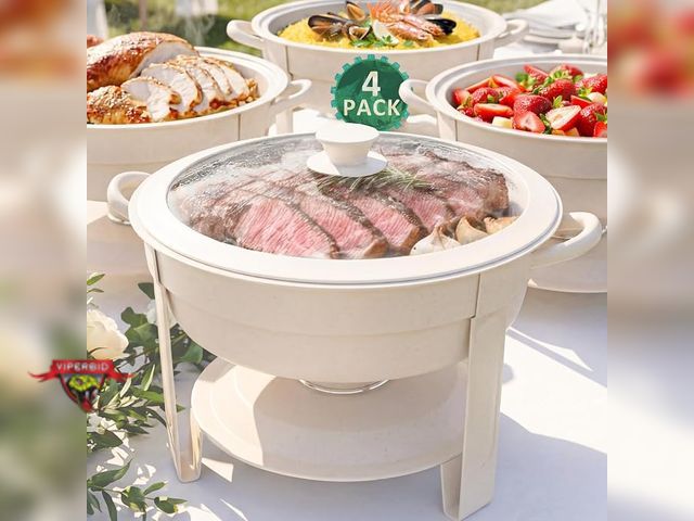 Lot 7-134001 - (4) Trivico 6Qt Round Chafing Dishes.