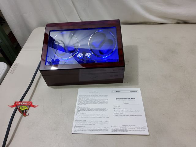 Lot 7-130122 - Retail value $79! ANWBROAD Watch Winder for Automatic Watches. 4 Watch Rotator and 6 Extra Storages ...