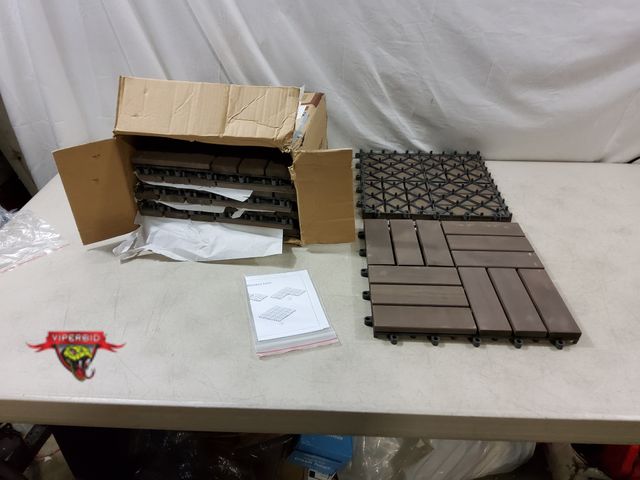 Lot 7-133160 - (9) Interlocking Wooden Floor Tiles. (11-7/8" x 11-7/8")