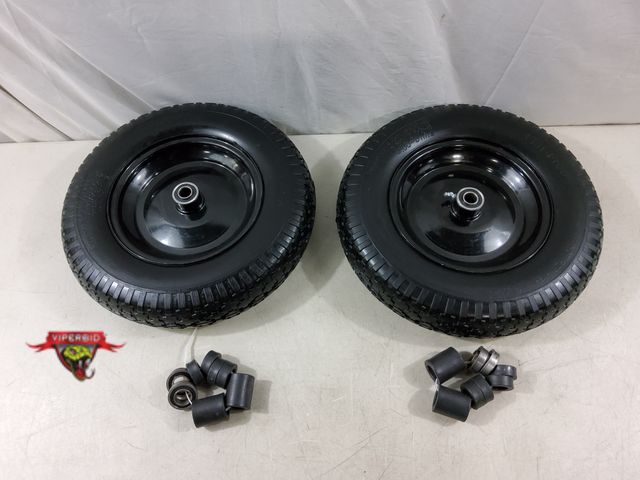 Lot 7-133810 - New! (2) Flat free tires. 4.00-6nhs. Replaces: 4.80/4.00-8  3.50/2.50-8