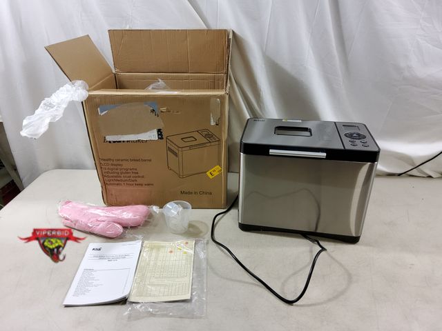 Lot 7-132875 - KBS Bread maker. Model MBF-016. Tested to power on - Kneading paddle moves.