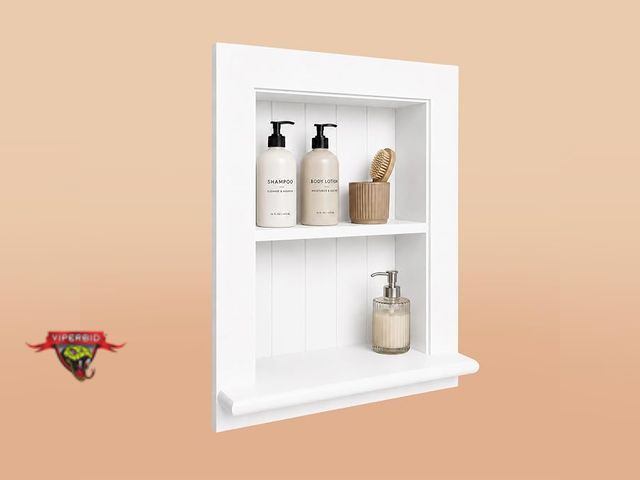 Lot 7-132797 - Royxen Bathroom Wall Cabinet with 2-Tier Shelves. 14" X 24".