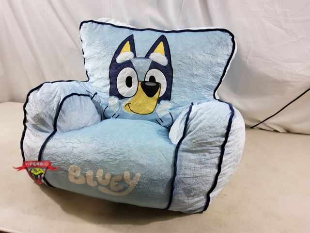 Lot 7-132842 - Bluey Kids' Compressed Foam Plush Chair Blue. 21 Inches (H) x 23 Inches (W) x 28 Inches (D). Note: S...