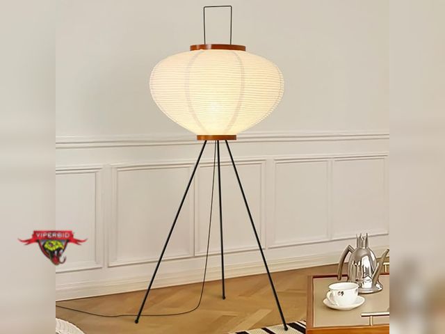 Lot 7-123445 - Noguchi Floor Lamp, Rice Paper Akari Floor Lamp. 19"D x 19"W x 48"H