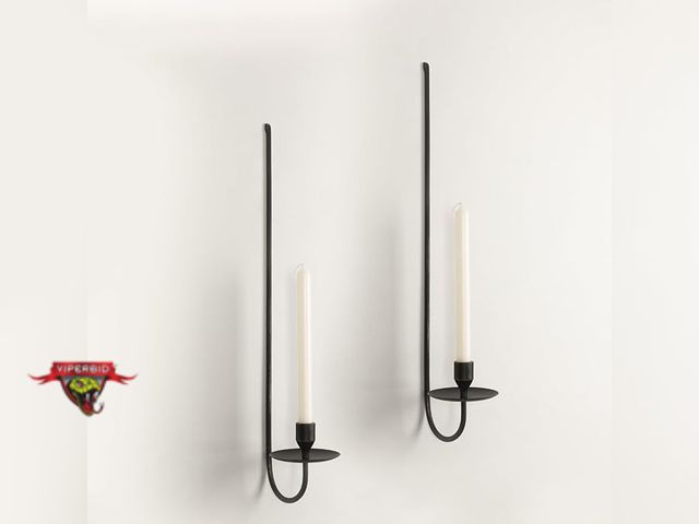 Lot 7-131505 - Set of 2 - Sujun 24.8" Iron Metal Wall Candle Sconce Holders. No candles included.