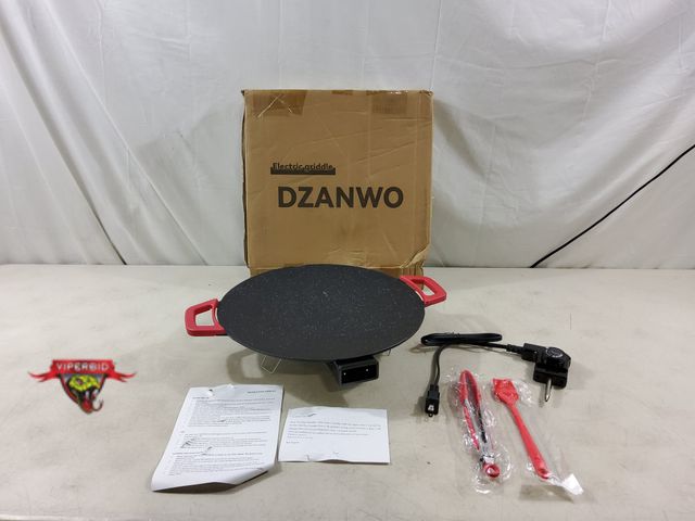 Lot 7-134124 - Electric Indoor Grill Nonstick Smokeless, 14 Inch Round Griddle with Temperature Control, Includes O...