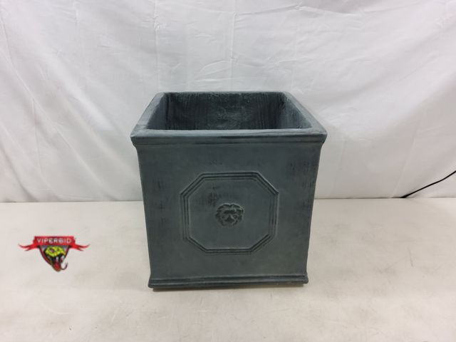 Lot 7-131756 - Retail value $53! New! Kante Square Lion Head Concrete Planter with drainage hole and rubber plug. 1...