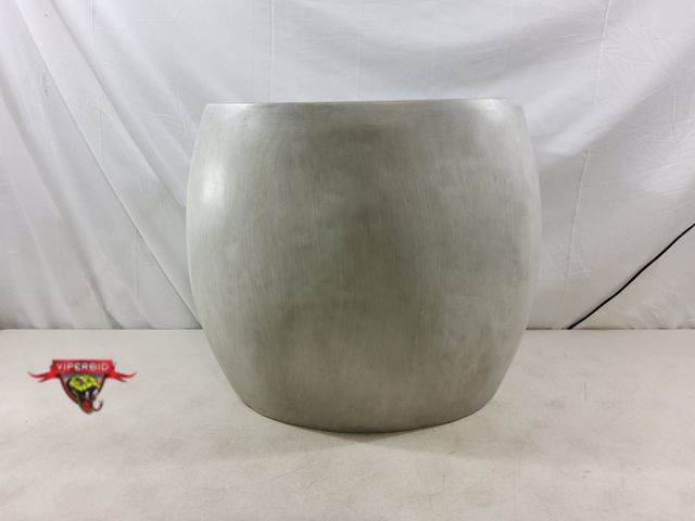 Lot 7-132737 - Retail value $200! New! Lightweight concrete oval outdoor side table. 20-3/8" X 14-1/4" X 20-5/8"H.