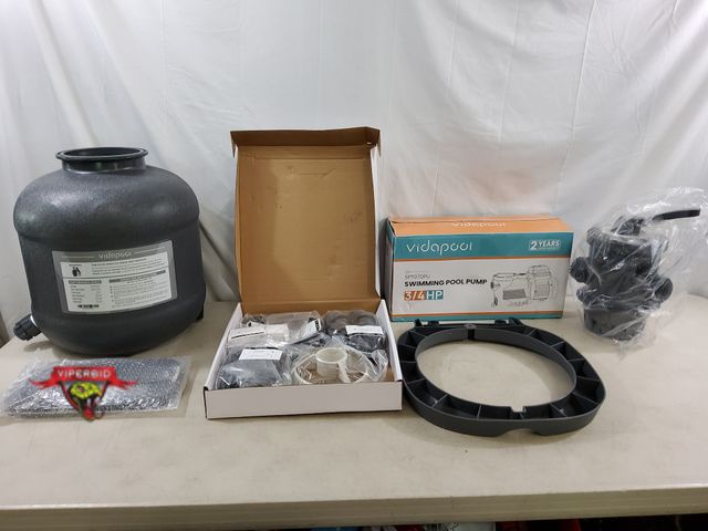 Lot 7-133892 - VidaPool SPSG150T Sand filter pump for pools up to 15000 gallons.  3800 gph max. 3/4 hp high perform...