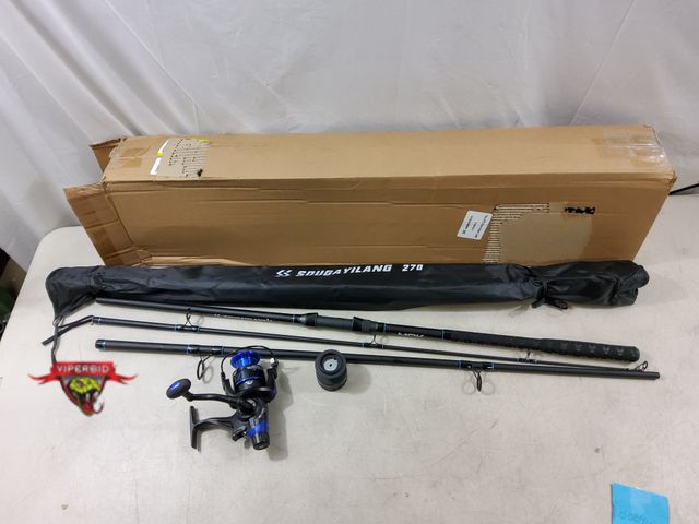 Lot 7-134087 - Sougayilang 9 ft. Fishing Pole with reel and extra graphite spool.