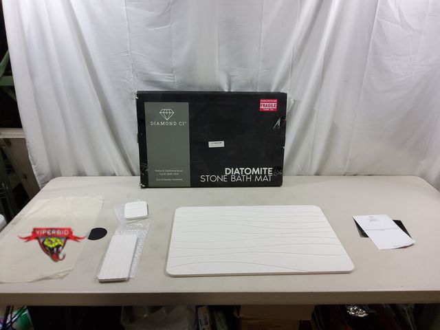 Lot 7-123378 - New! Diamond CI Shower Stone Bath Mat Set. (1) is  23.5"  x 15-3/8", (1) is 8-1/2" X 3-1/2", and (1)...