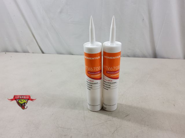 Lot 7-134709 - Retail value $20 each! New! (2) Momentive RTV6708 Clear Silicone Adhesive Sealant - 10.1 oz Cartridg...