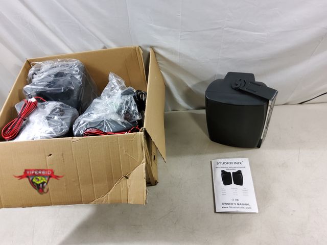 Lot 7-133307 - New Retail $115! (4) Studiofinix Waterproof Indoor/Outdoor 6.5" Bluetooth Speakers. Unable to test.