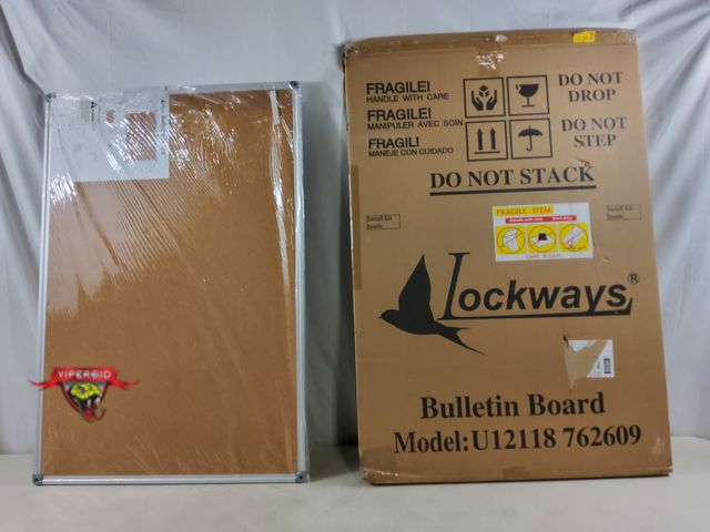 Lot 7-135757 - Looks new! Framed bulletin board. 36" X 24-1/4"