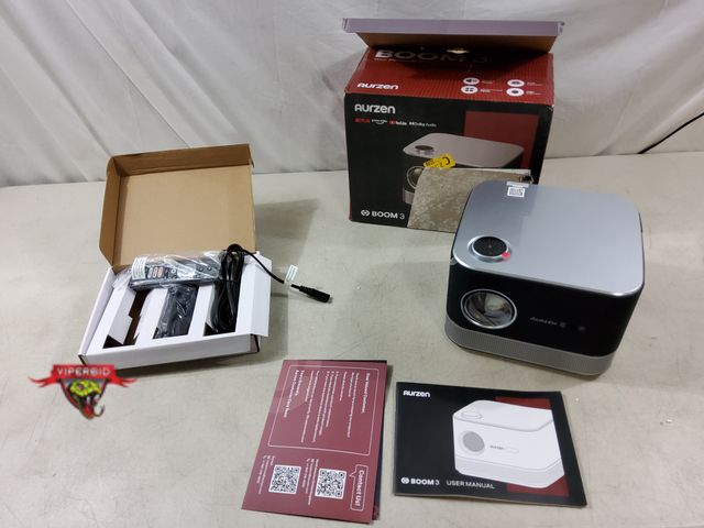 Lot 7-133151 - Retail value $259! Aurzen Boom 3 smart projector with bluetooth and wifi.