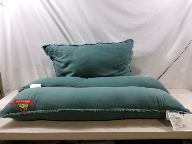Lot 7-132864 - Total Retail value $163! (2) Boucle Lumbar Decorative Throw Pillow (14" X 48") and (1) King Euro dec...