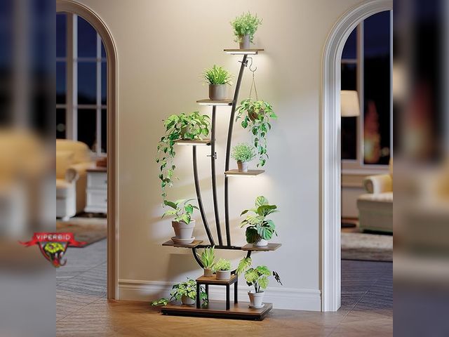 Lot 7-131243 - New! GiftGo Indoor Plant Stand with Grow Lights.