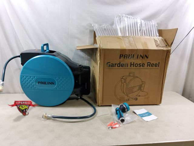 Lot 7-133427 - Paulinn retractable garden hose reel. 1/2" X 100 ft.