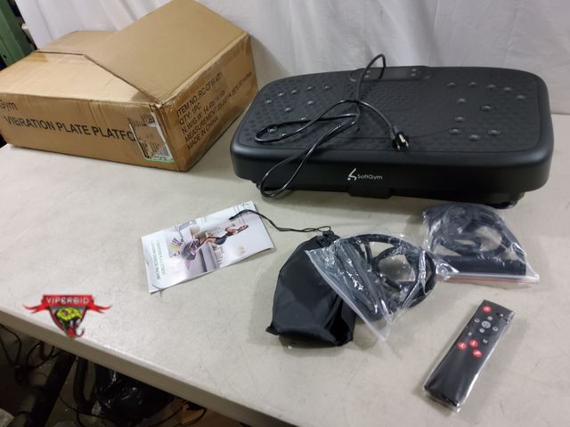 Lot 7-133504 - SoftyGym Vibration Plate platform with resistance bands.