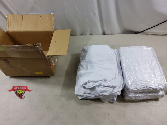 Lot 7-134273 - New! Approximately 36 - Polyester strech chair covers. White.