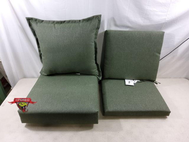 Lot 7-134460 - (4) Assorted outdoor cushions. Includes (2) 18" X 20" Seat cushions, (1) Deep seat back 24" X 24" &a...