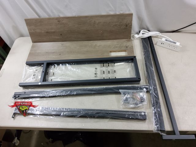 Lot 7-134329 - Narrow console table with outlet plug. 7.9"D x 63"W x 31.7"H.